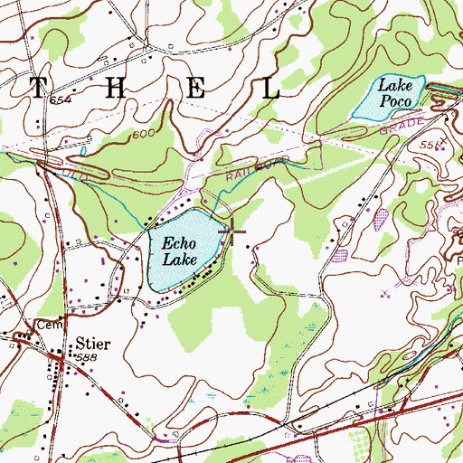 Topographic Map of Echo Lake Dam, PA
