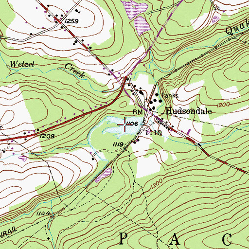 Topographic Map of Quakake Lake, PA