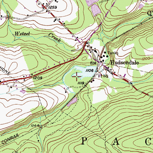 Topographic Map of Quakake Dam, PA