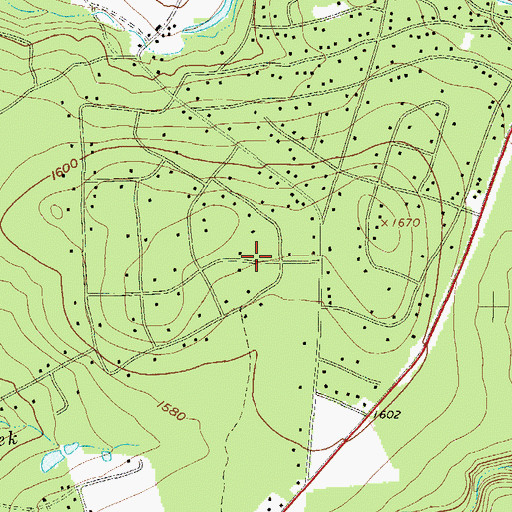 Topographic Map of Bear Creek Lake Dam, PA