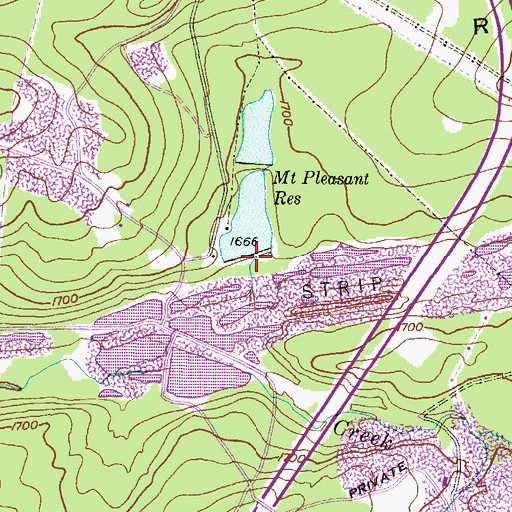 Topographic Map of Lower Mount Pleasant Dam, PA