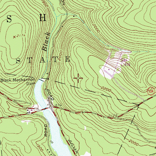 Topographic Map of Black Moshannon Lake, PA