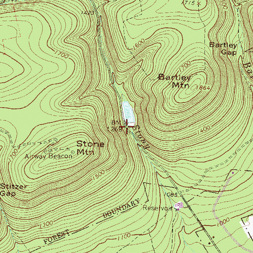 Topographic Map of Stony Run Dam, PA