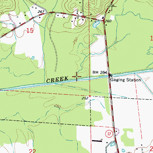 Topographic Map of Gus Johnson Branch, AL