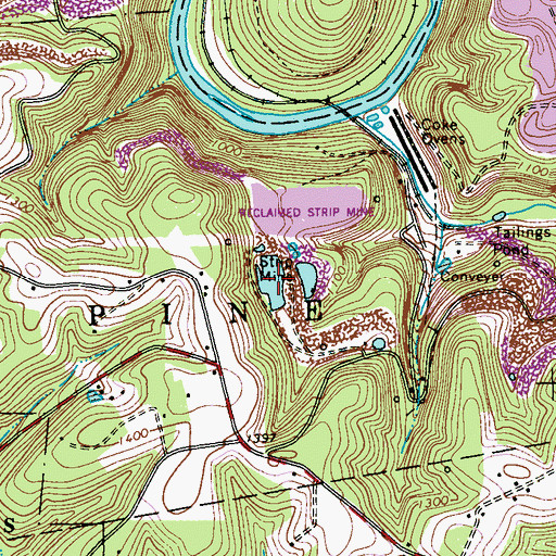 Topographic Map of Pond One, PA
