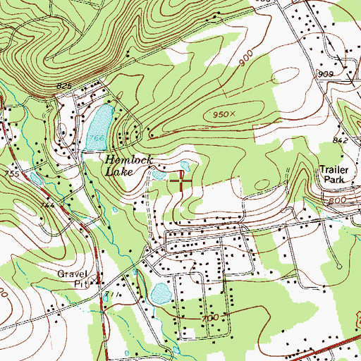 Topographic Map of Hemlock Lake Dam, PA