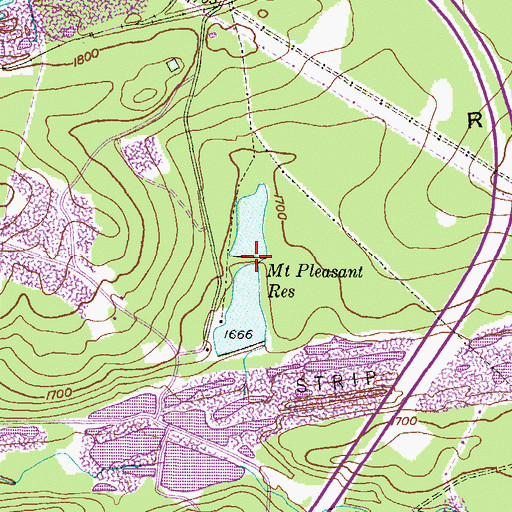 Topographic Map of Upper Mount Pleasant Dam, PA