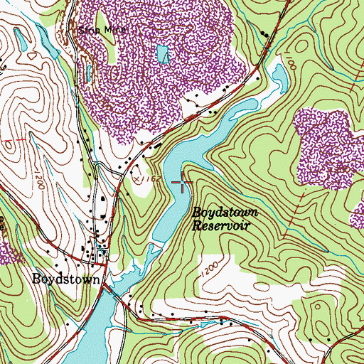 Topographic Map of Boydstown Reservoir, PA