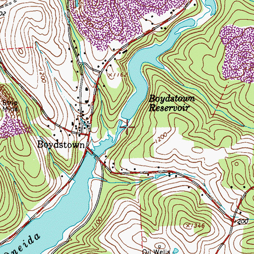 Topographic Map of Boydstown Dam, PA
