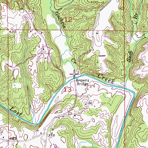 Topographic Map of Guthrie Creek, AL
