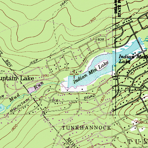 Topographic Map of Indian Mountain Lake Dam, PA