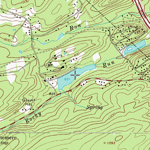 Topographic Map of Hunter Lake, PA