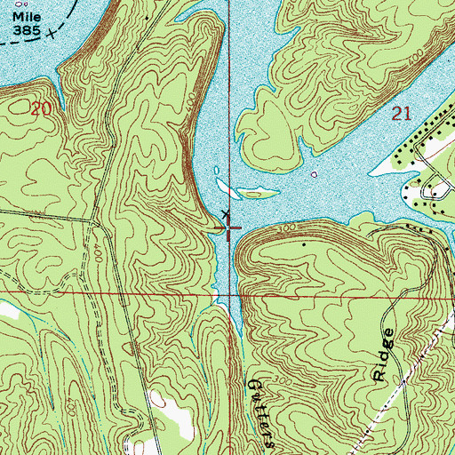 Topographic Map of Gutters Branch, AL