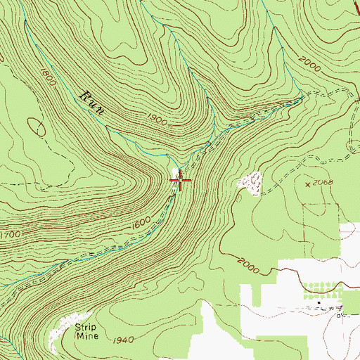 Topographic Map of Bear Run Dam, PA
