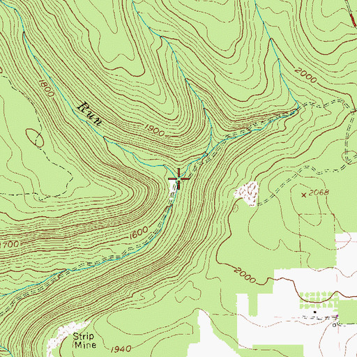 Topographic Map of Bear Run Reservoir, PA