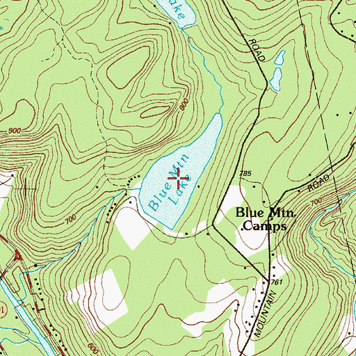 Topographic Map of Blue Mountain Lake, PA