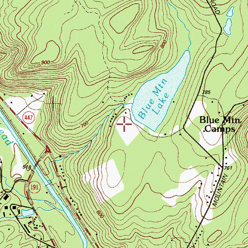 Topographic Map of Blue Mountain Lake Dam, PA