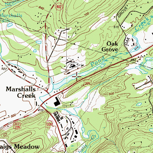 Topographic Map of Marshall Lake, PA
