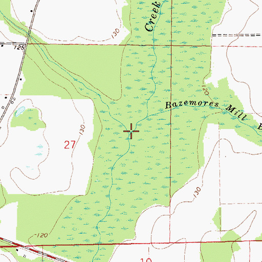 Topographic Map of Guy Branch, AL
