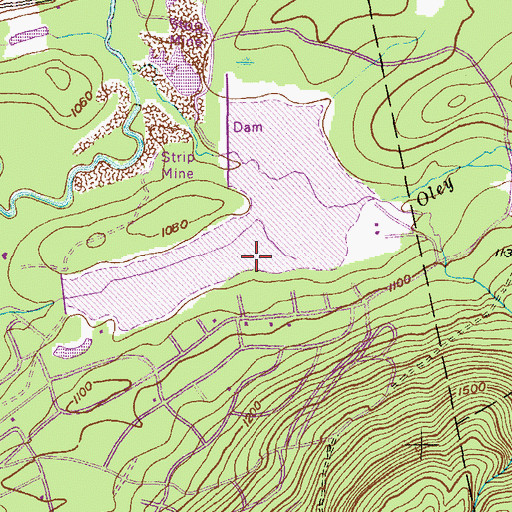 Topographic Map of Lake of the Four Seasons Dam, PA