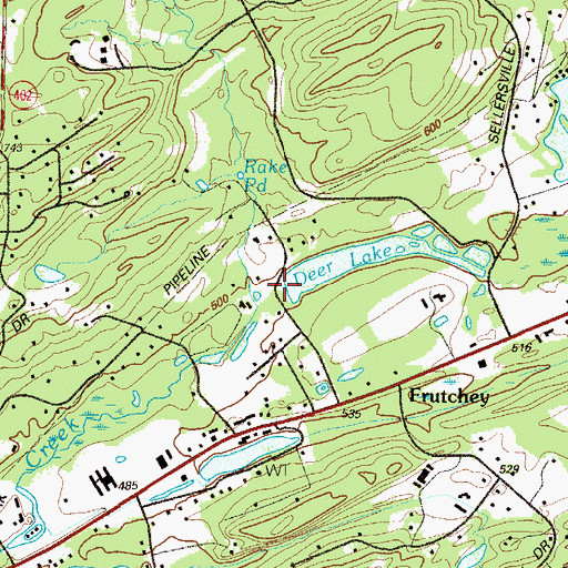 Topographic Map of Rakes Dam, PA