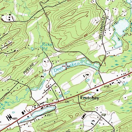 Topographic Map of Deer Lake, PA