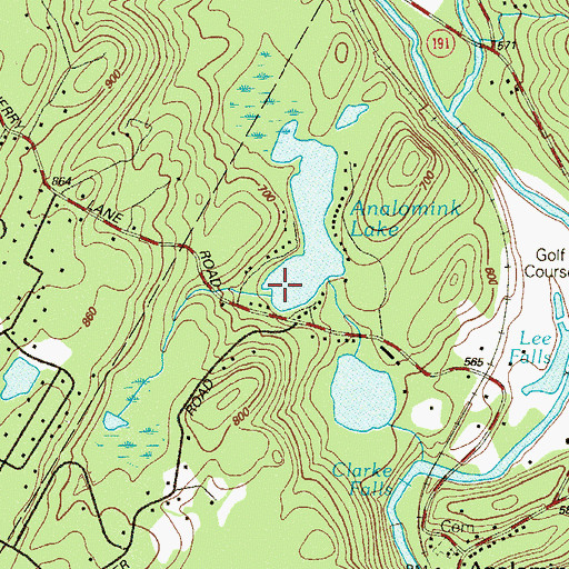 Topographic Map of Analomink Dam, PA