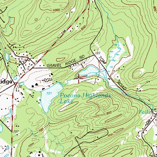 Topographic Map of Pocono Highland Dam, PA