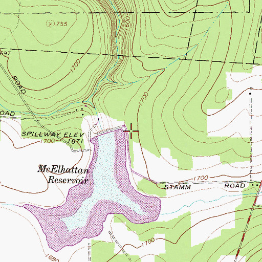 Topographic Map of Warren H Ohl Dam, PA