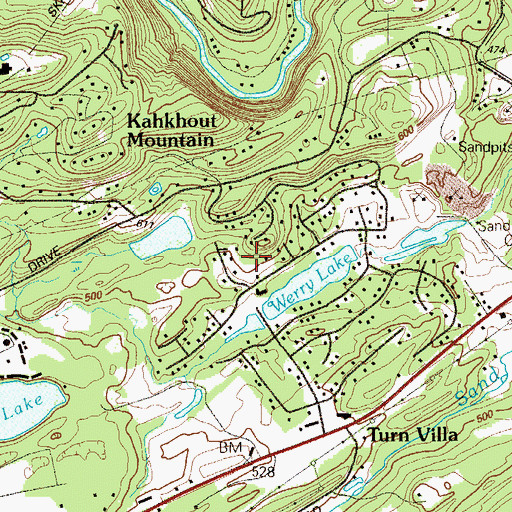 Topographic Map of Werry Lake Dam, PA