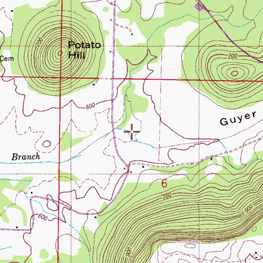 Topographic Map of Guyer Cove, AL