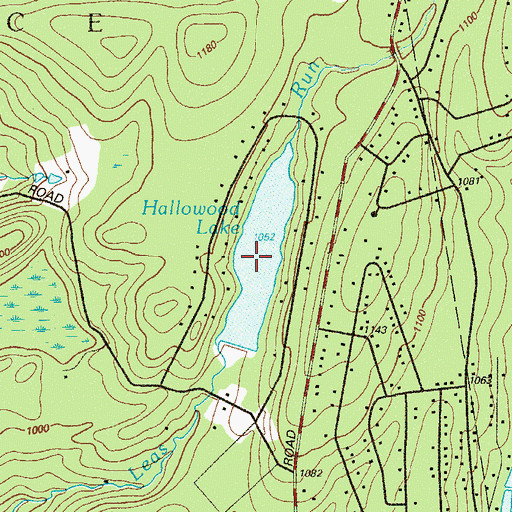 Topographic Map of Hallowood Lake, PA