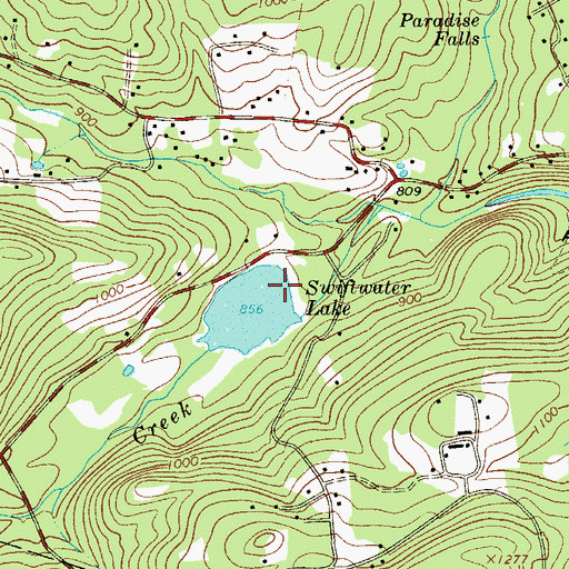 Topographic Map of Lake Swiftwater Dam, PA
