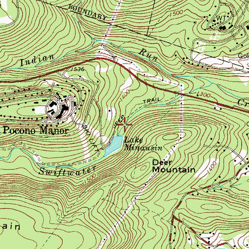 Topographic Map of Lake Minausin Dam, PA