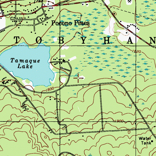 Topographic Map of Lutherland Dam, PA