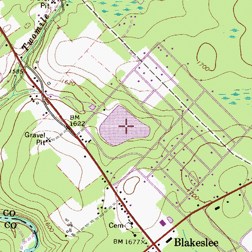 Topographic Map of Lake Sinca, PA