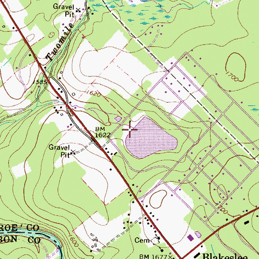 Topographic Map of Sinca Dam, PA