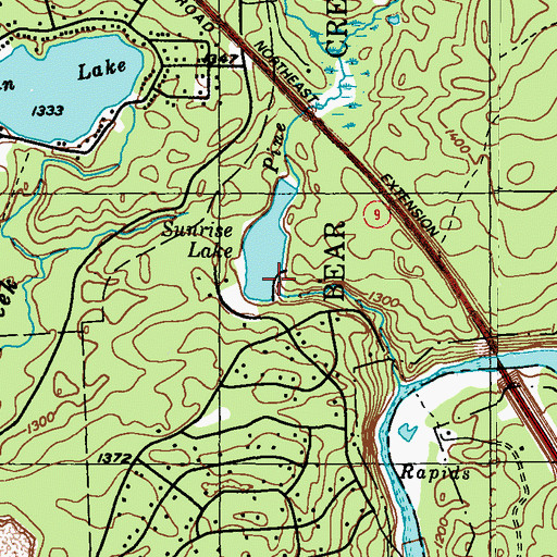 Topographic Map of Sunrise Lake Dam, PA