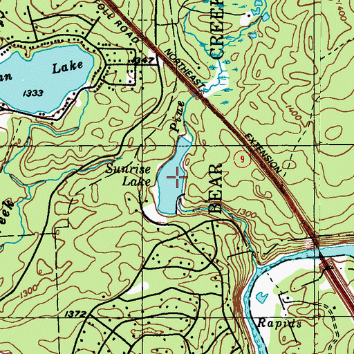 Topographic Map of Sunrise Lake, PA