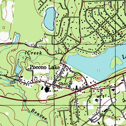 Topographic Map of Lake Naomi Dam, PA