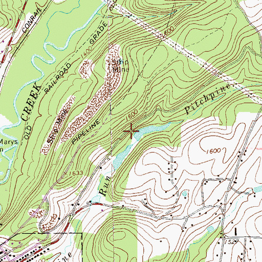 Topographic Map of Reynoldsville Reservoir, PA