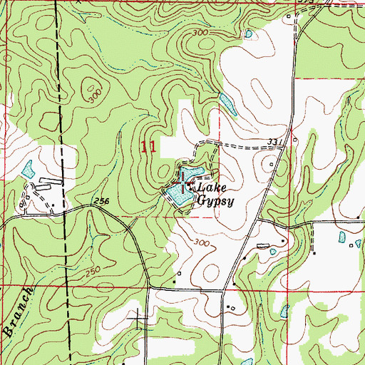 Topographic Map of Lake Gypsy, AL