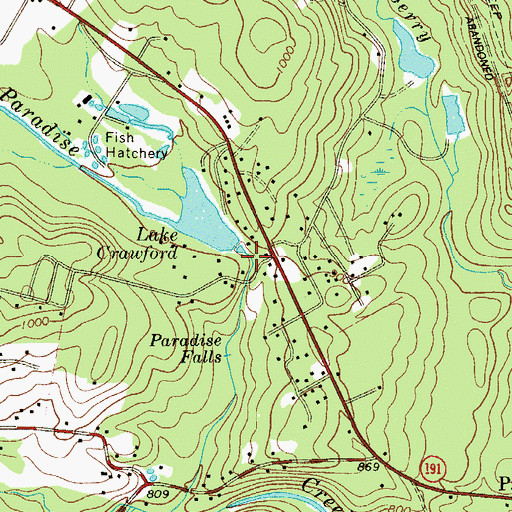 Topographic Map of Lake Crawford Dam, PA