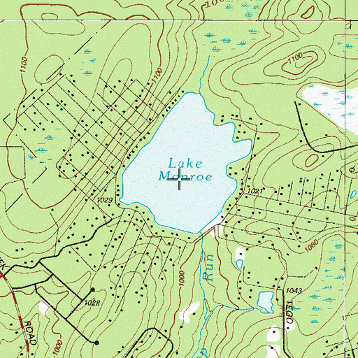 Topographic Map of Monroe Lake Dam, PA