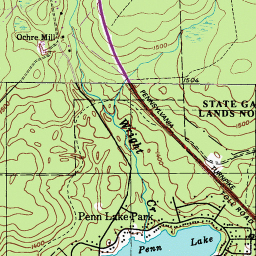 Topographic Map of Ice Dam, PA