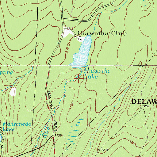 Topographic Map of Hiawatha Dam, PA