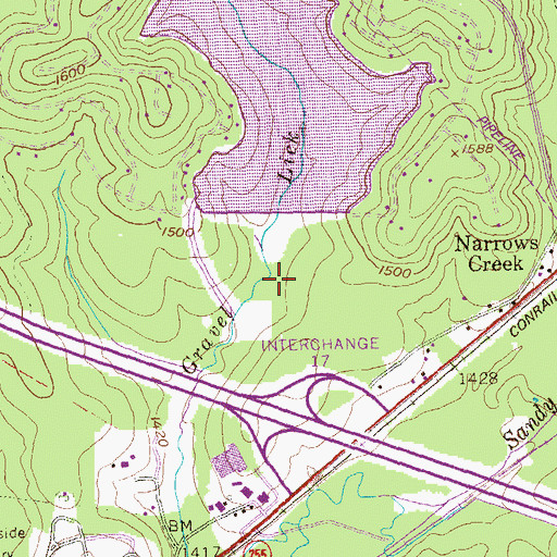 Topographic Map of Gravel Lick Dam, PA