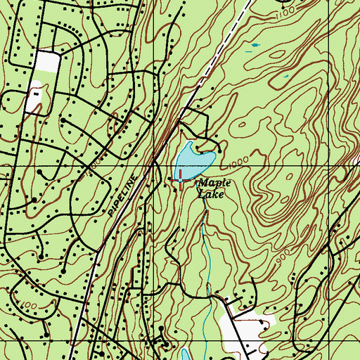 Topographic Map of Maple Lake Dam, PA