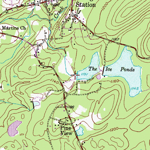 Topographic Map of Blue Giant Meadow Dam, PA