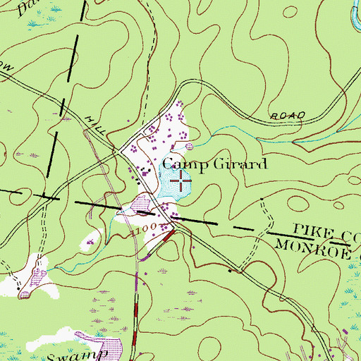 Topographic Map of Camp William Penn Lake, PA